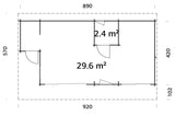 Cecilia XXL (9,1x4,4m | 32m2 | 70mm) Spacious 3-Room Modern Log Cottage with Aluminium Doors and Windows - Palmako UK