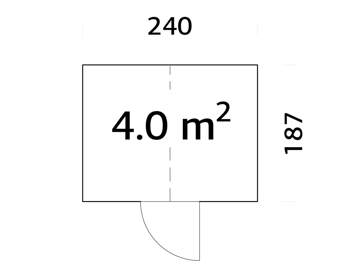 Emilia Shed (2,4x1,9m|4m2|18mm ) Add-on Shed for Emilia Greenhouse - Painted Dark Grey