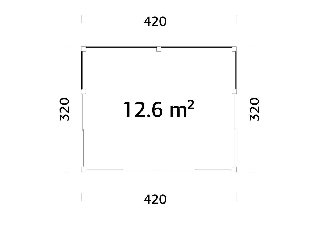 Serena 2 (4,2x3,2m|12,6m2|44mm ) Cubic Garden Log Cabin with Aluminium Doors and Windows(Double or Single Glazed)