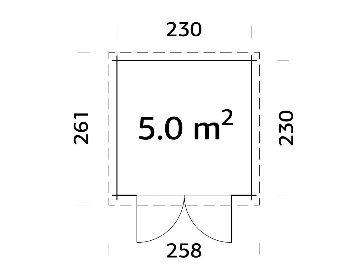 Sydney 1 (2,46x2,46m |5m2 |28mm) Pent roof Log Cabin