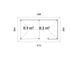 Bianca 208/508 (6x3m | 16.6m2) Glass Garden Room With Garden Bar Area (Double Glazing Available)