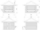 Bianca 105 (3x3m | 8.3m2) Kiosk With Two Hatches - Palmako UK