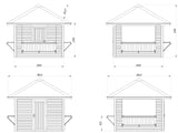 Bianca 106 (3x3m | 8.3m2) Kiosk With Three Hatches