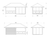 Bianca 204/504 (6x3m | 16.6m2) Garden Room With 3 Glass Walls And a Gazebo (Double Glazing Available) - Palmako UK
