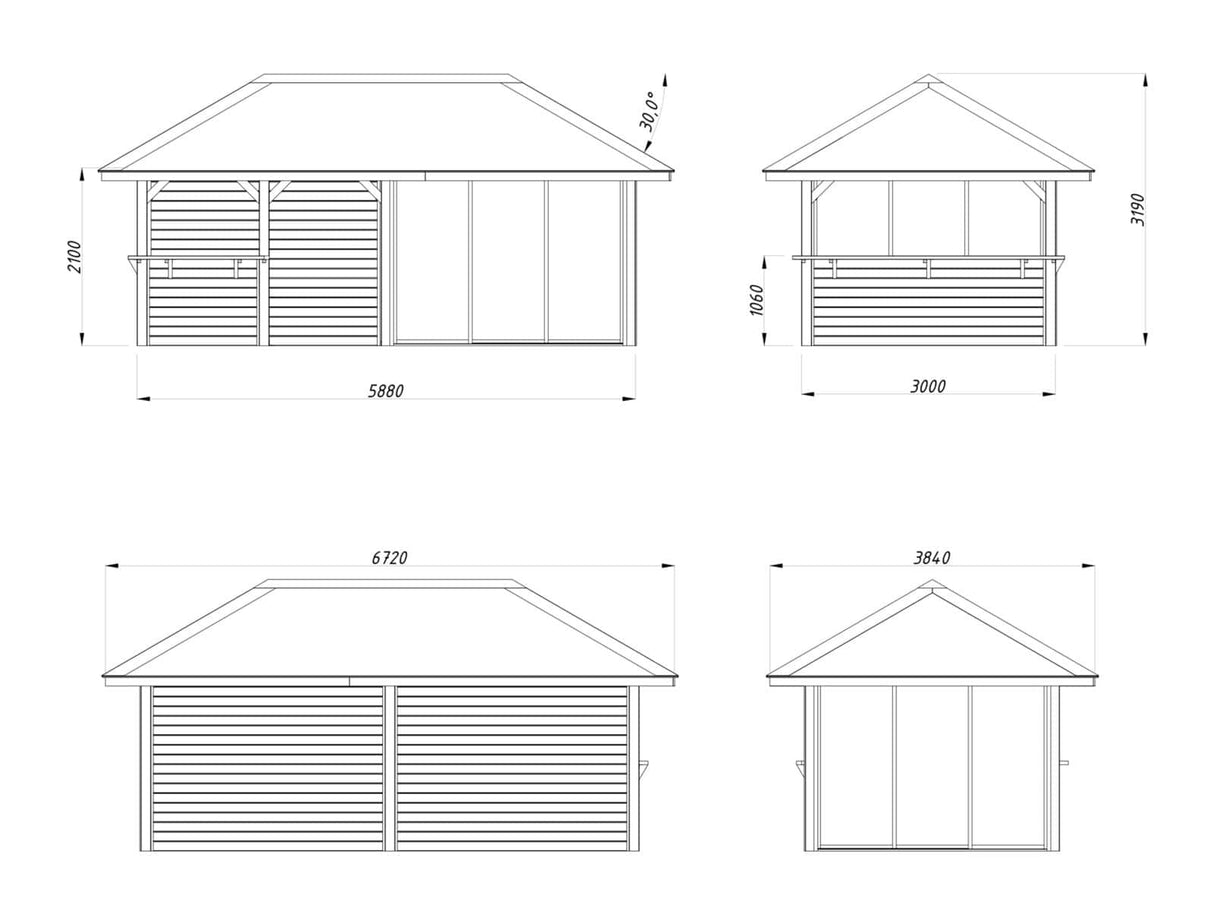 Bianca 208/508 (6x3m | 16.6m2) Glass Garden Room With Garden Bar Area (Double Glazing Available)