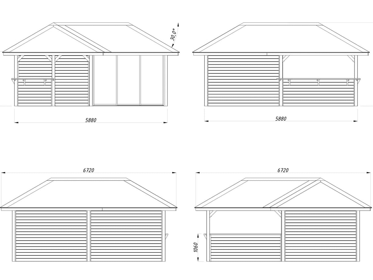 Bianca 209/509 (6x6m | 24.9m2) Corner Garden Room With Outdoor Kitchen Area (Double Glazing Available)