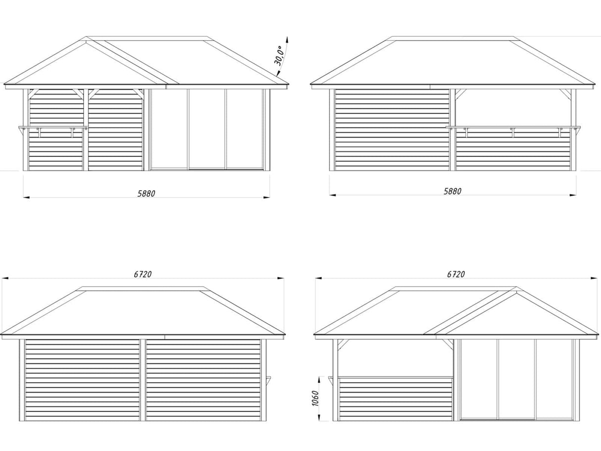 Bianca 210/510 (6x6m | 24.9m2) Corner Garden Room With Large Gazebo (Double Glazing Available)