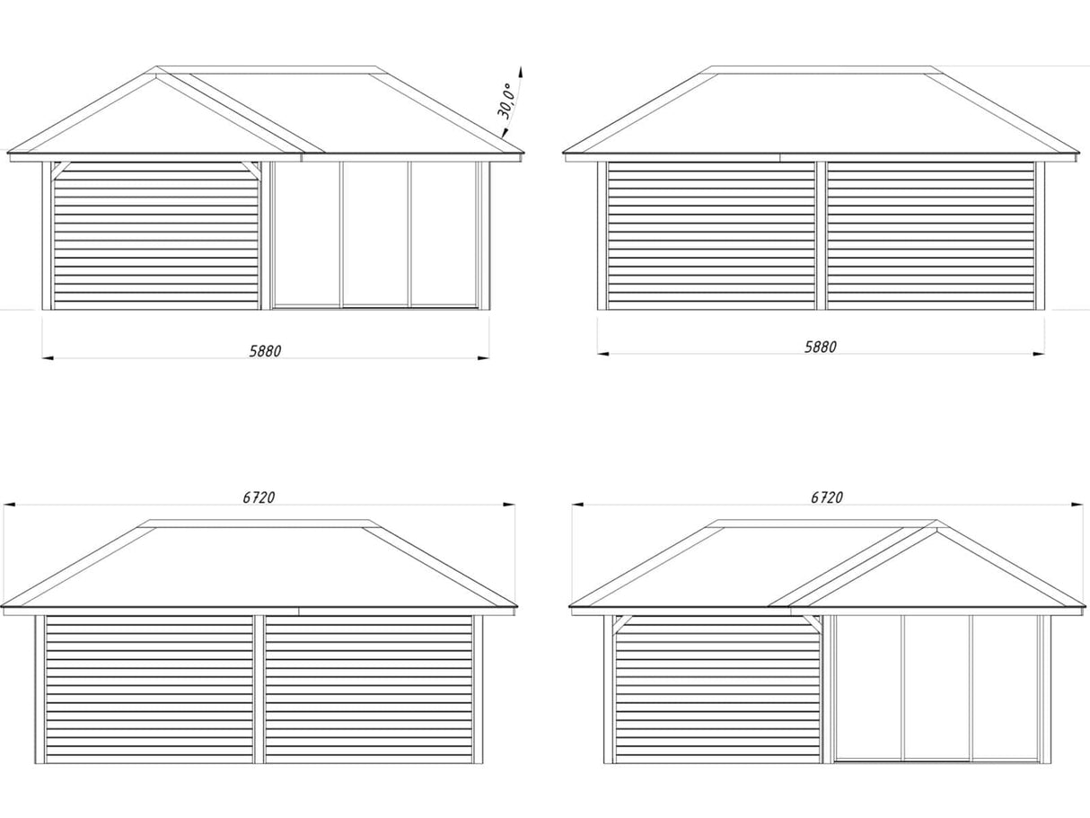 Bianca 212/512 (6x6m | 24.9m2) Glass Garden Room With Sliding Doors (Double Glazing Available)