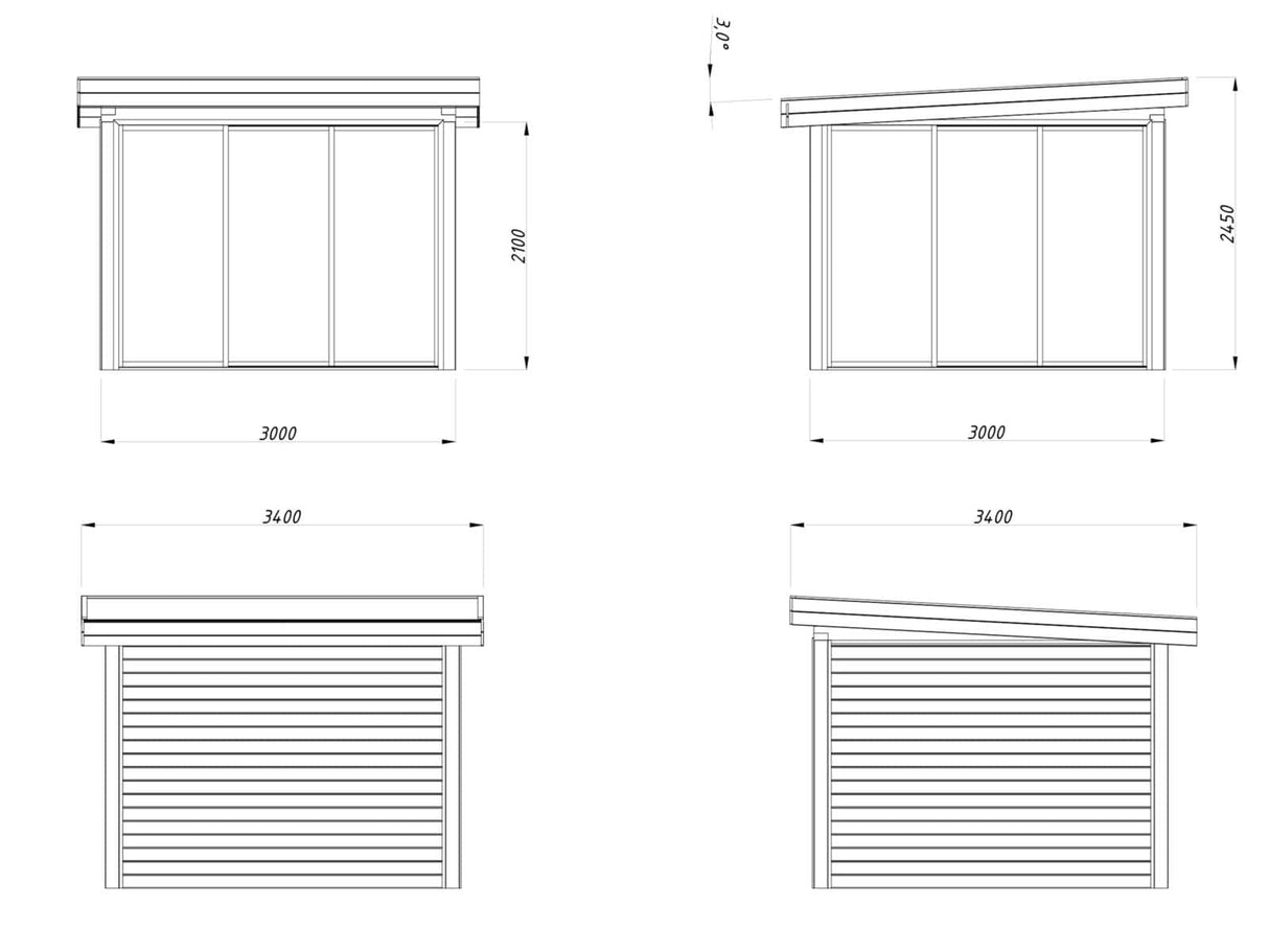 Lenna 401/701 (3x3m | 8.3m2) Glass Garden Room With Sliding Doors (Double Glazing Available)