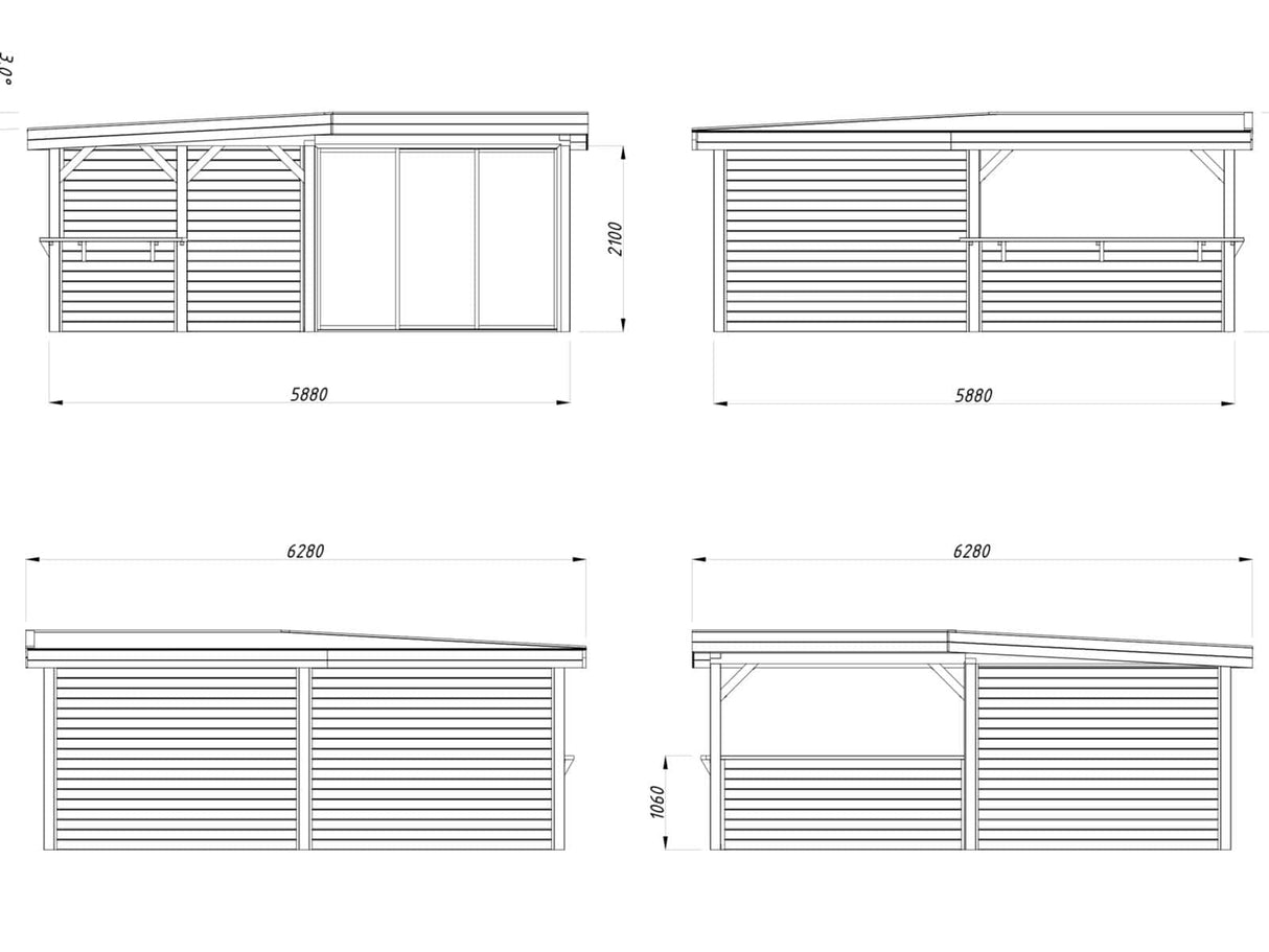 Lenna 409/709 (6x6m | 24.9m2) Glass Garden Room With Sliding Doors (Double Glazing Available)