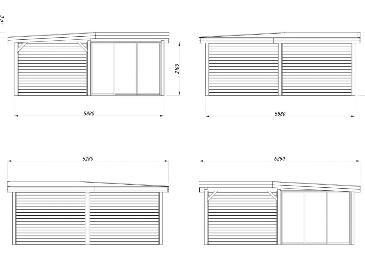 Lenna 412/712 (6x6m | 24.9m2) Glass Garden Room With Sliding Doors (Double Glazing Available)