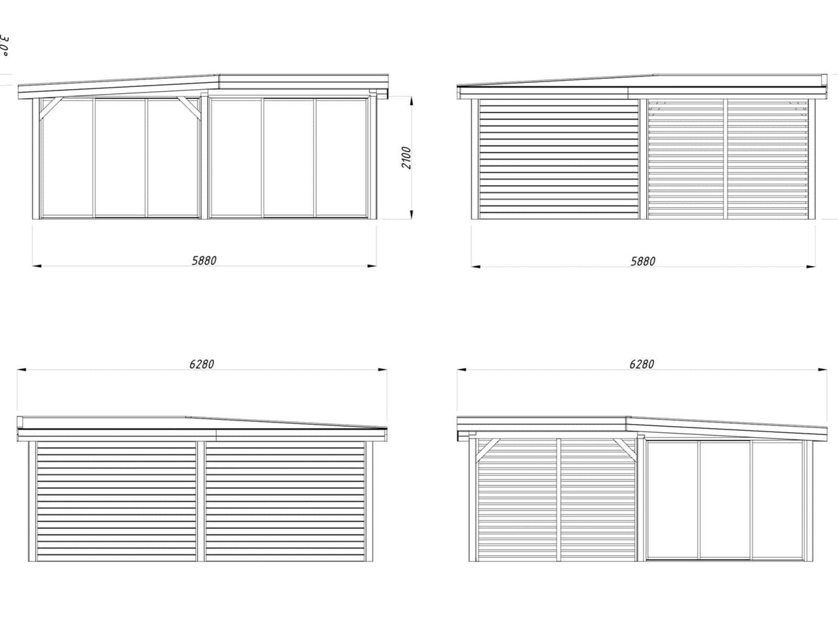 Lenna 414/714 (6x6m | 24.9m2) Glass Garden Room With Sliding Doors (Double Glazing Available)