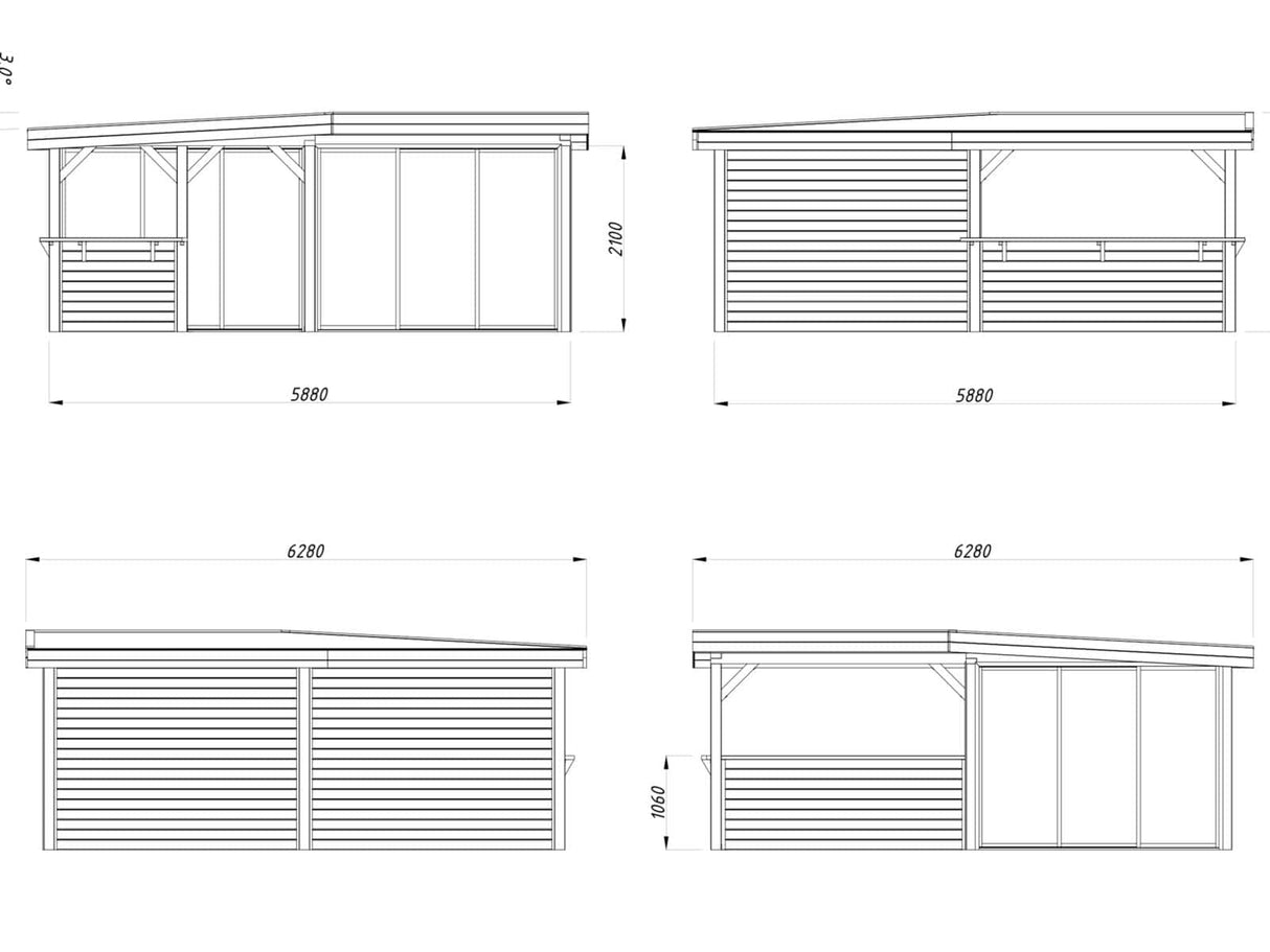 Lenna 423/723 (6x6m | 24.9m2) Glass Garden Room With Sliding Doors (Double Glazing Available)