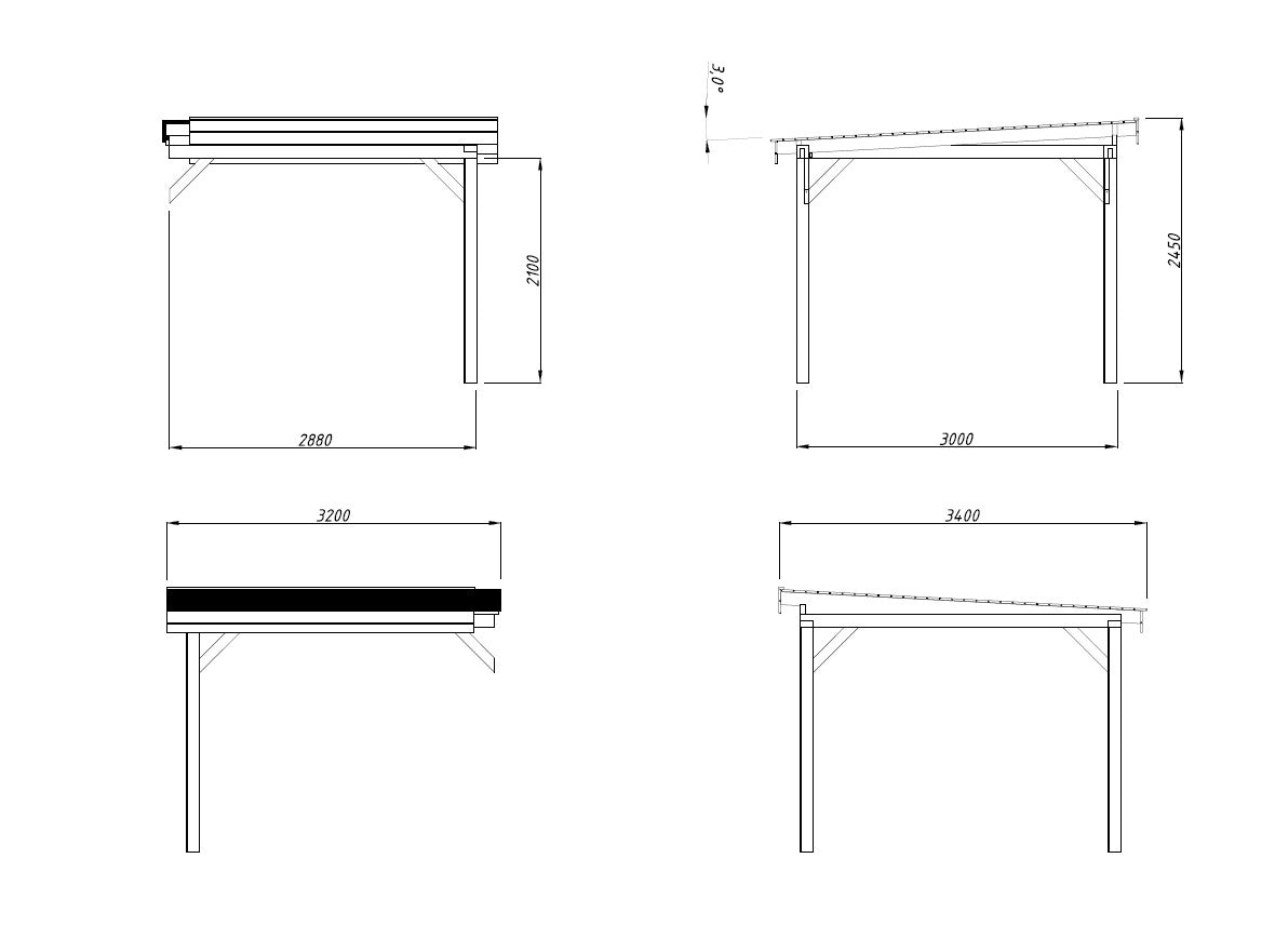 Lenna Extra Roof with 2 Posts - Palmako UK
