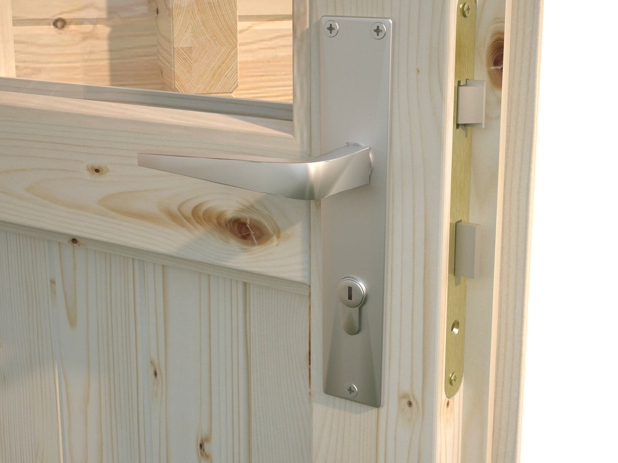 Cromwell (3,2x2,2m | 5,7m2 | 28mm) Apex roof Garden Shed with Double Doors