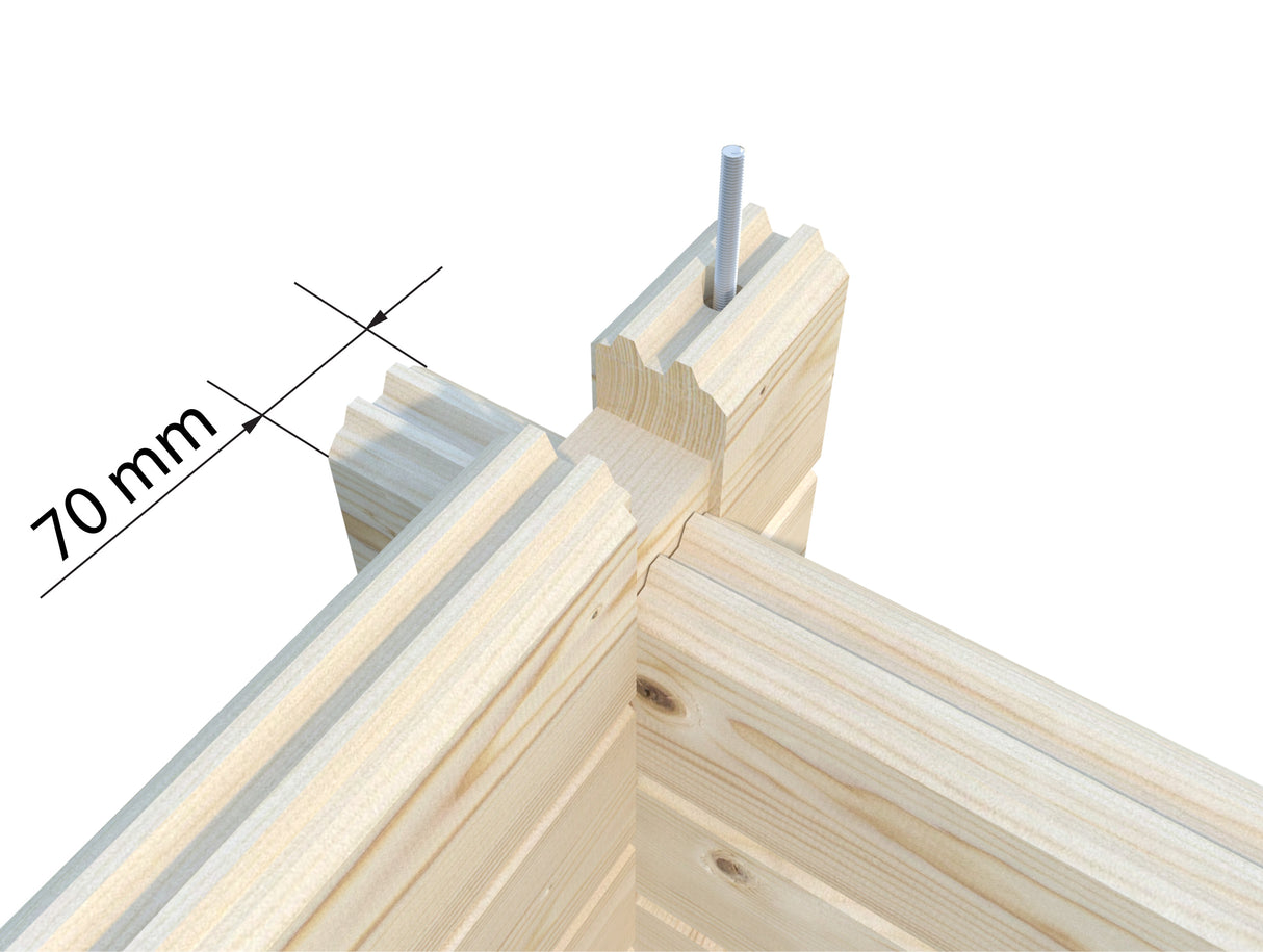 Irene XXL (5.6x5.6m | 27.7m2 | 70mm) Summer House Log Cabin
