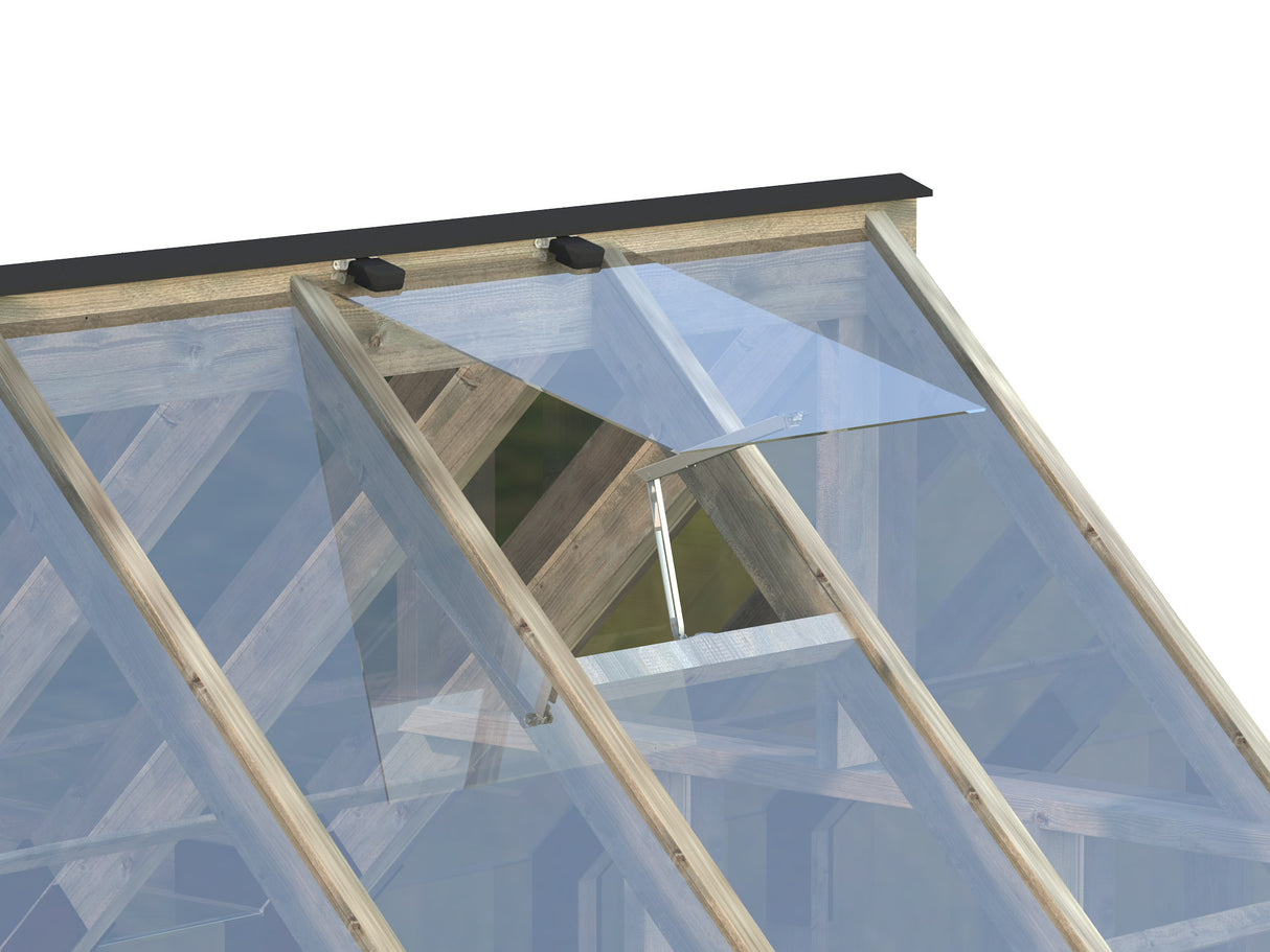 Emilia S (2.4x2.4m | 5.4m2 | 18mm) Compact Premium Greenhouse (Painted Grey or Pressure Treated)