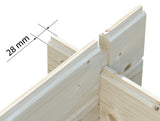 Malta 1 with 3,6 m2 canopy (5,1x2,2m | 5,7m2 | 28mm) Pent Roof Log Shed with Side Canopy - Palmako UK