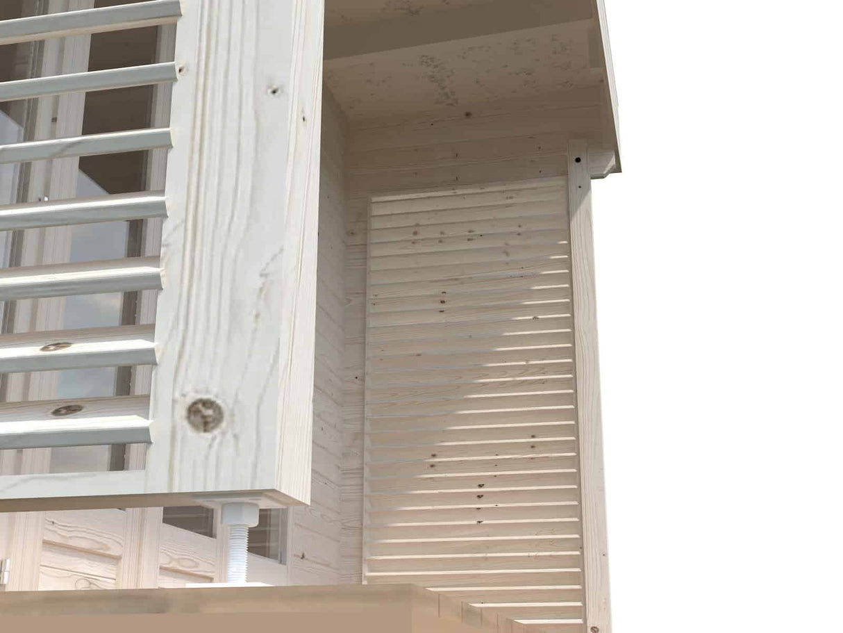 Caroline M (4.1x4.1m | 14.5m2 | 44mm) Modern Summer House with Sliding Shutters
