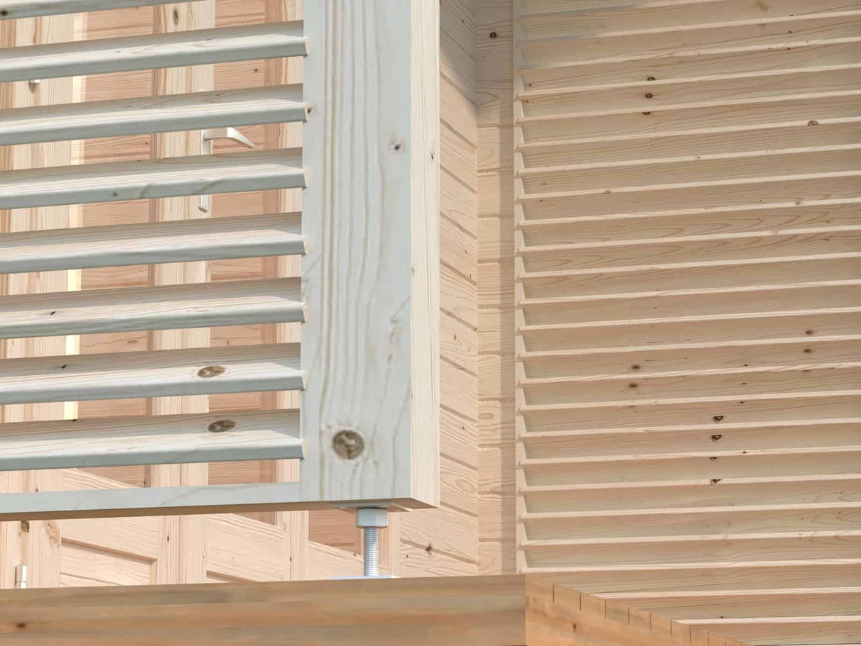Catherine (14.5m2 | 4.1x4.1m | 44mm) Modern Garden Room with Sliding Shutters