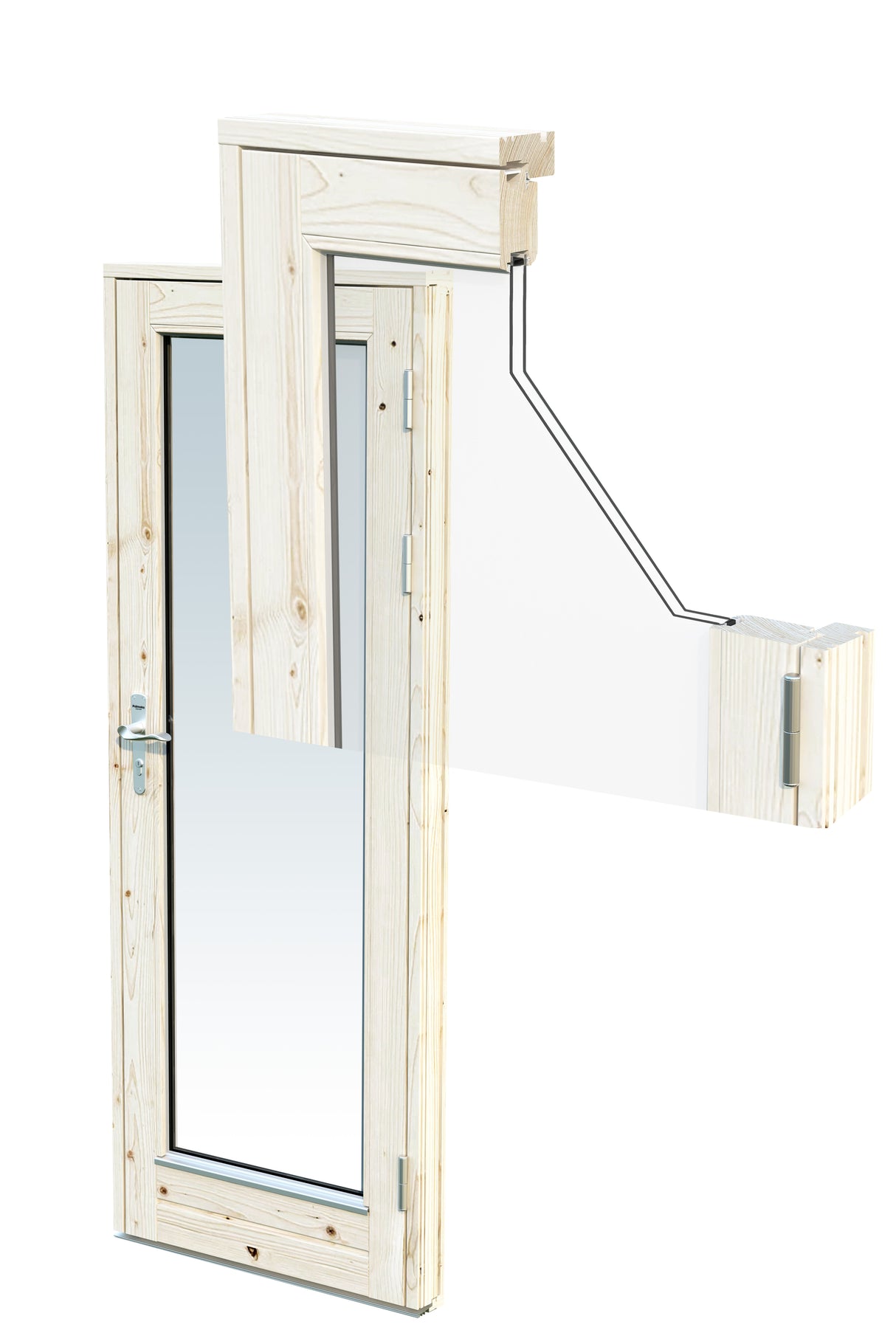 Grace (4.5x2.9m | 12.4+4.1m2 | 56mm) Year-Round Glue-Laminated Garden Room With Canopy