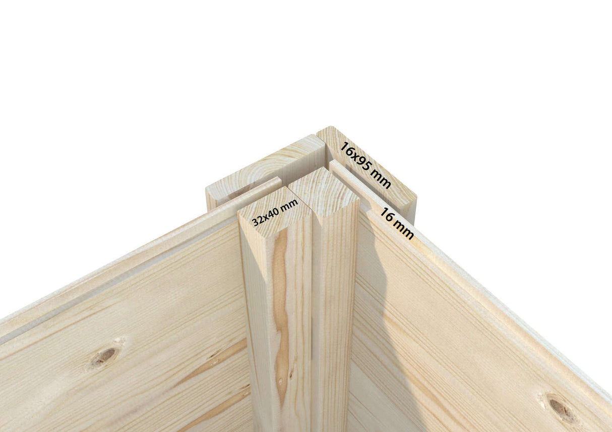 Leif L (3.7x1.7m | 3.0+2.9m2) Practical Garden Shed