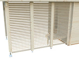 Sanna M+ (6.5x2.5m | 6.8+5.9m2 | 44mm) Modern Garden Sauna with Dressing Room and Canopy