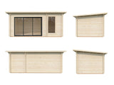 Sanna Sauna XL (5.2x2.9m | 12.8m2 | 44mm) Modern Double Glazed Sauna & Garden Room with Sliding Doors