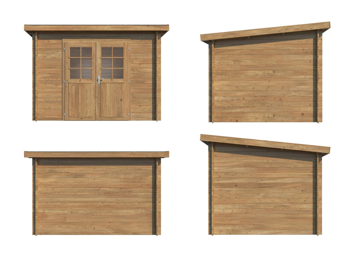 Alice S (3x2.5m | 6.1m2 | 28mm) Compact Pressure Treated Garden Shed