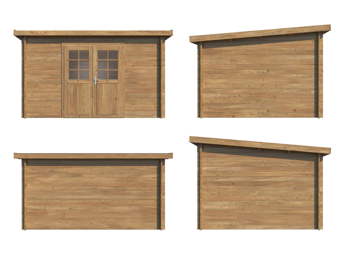 Alice M (3.6x3m | 9.0m2 | 28mm) Pressure Treated Garden Shed with Double Doors