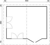 Alaska 2 (4,7x3,8m | 15,1m2 | 70mm) Log Cabin - Palmako UK