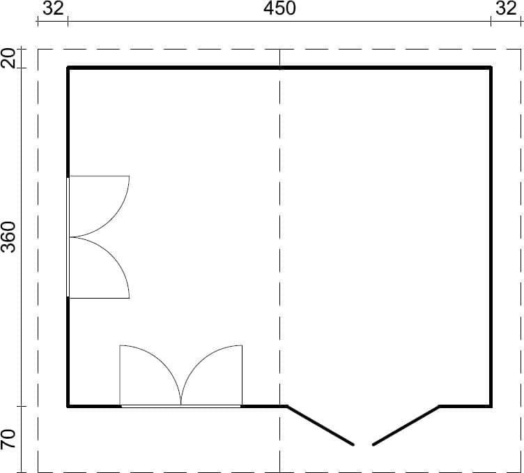 Alaska 2 (4,7x3,8m | 15,1m2 | 70mm) Log Cabin