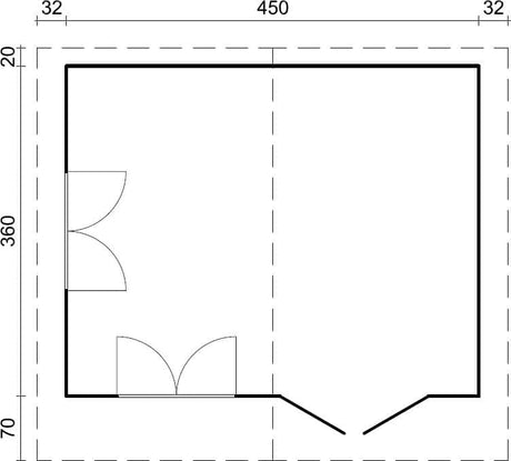 Alaska 2 (4,7x3,8m | 15,1m2 | 70mm) Log Cabin