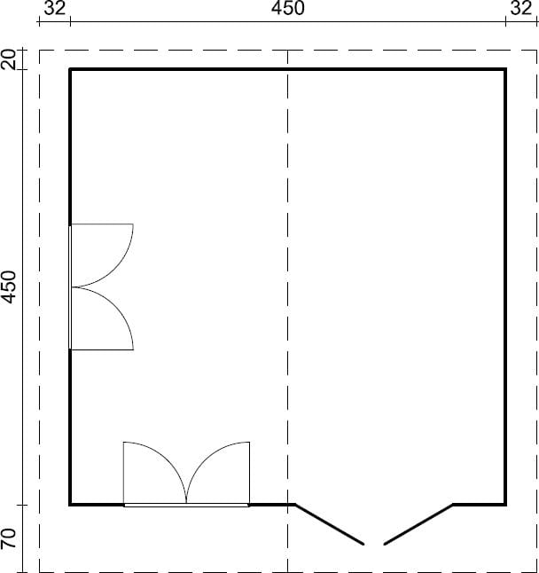 Alaska 3 (4,7x4,7m | 19m2 | 70mm) Log Cabin