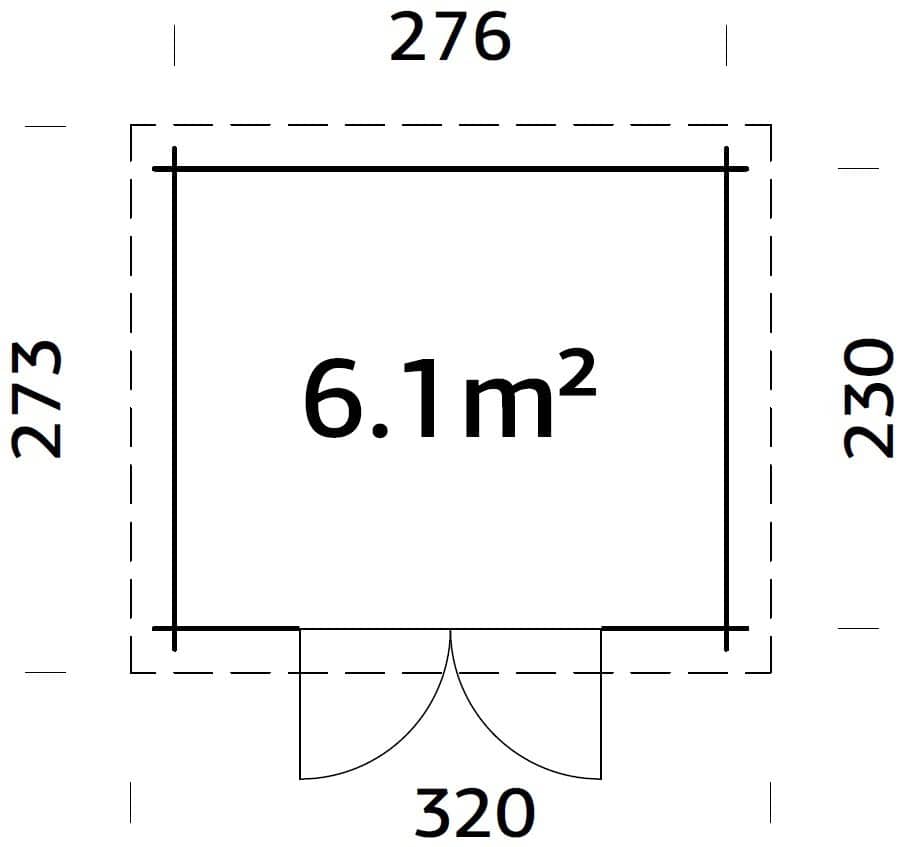 Alice S (3x2.5m | 6.1m2 | 28mm) Compact Pressure Treated Garden Shed