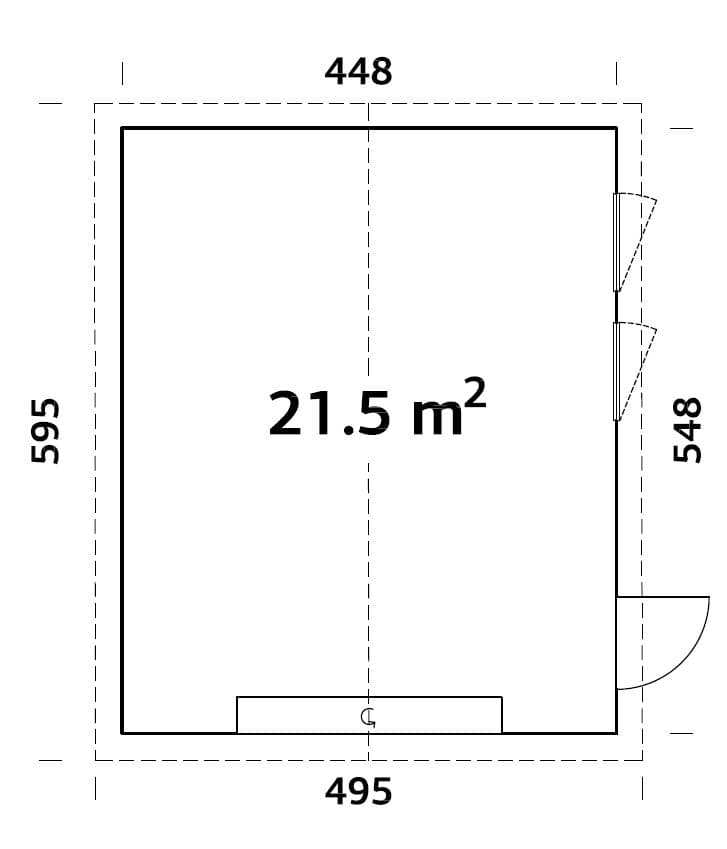 Andre S (4.5x5.5m | 21.5m2) Single Self Build Garage with Sectional Door