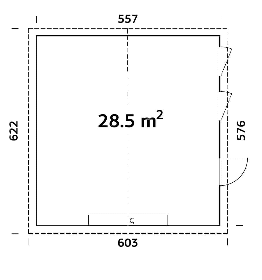 Andre M (5.6x5.8m | 28.5m2) Large Timber Garage with Sectional Door