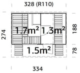 Anette (3.3x2.7m | 3.0+1.5m2 | 42mm) Timber Garden Oval Sauna