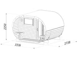 Anette (3.3x2.7m | 3.0+1.5m2 | 42mm) Timber Garden Oval Sauna