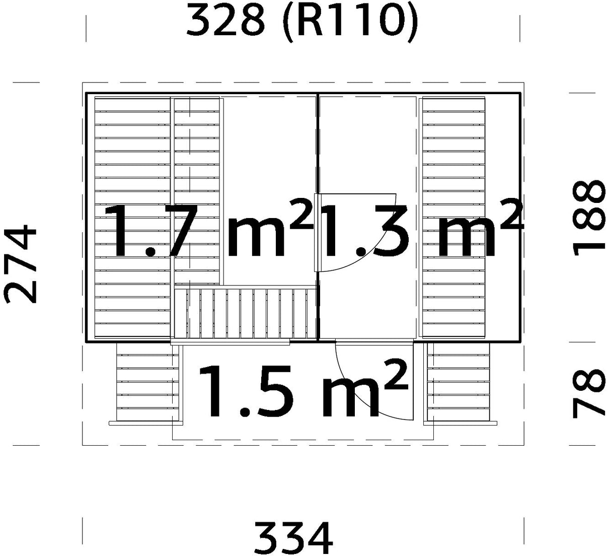 ANETTE Thermo (3,28x2,7m|3m2|42mm) Thermowood Oval Sauna