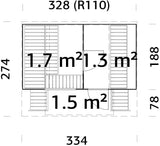 ANETTE Thermo (3,28x2,7m|3m2|42mm) Thermowood Oval Sauna