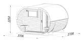 ANETTE Thermo (3,28x2,7m|3m2|42mm) Thermowood Oval Sauna