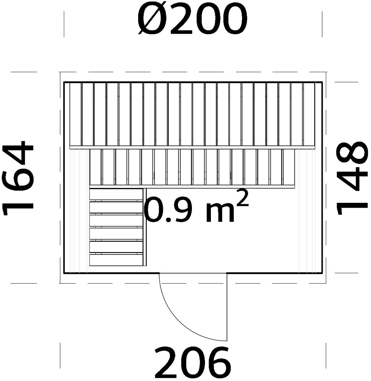 ANITA Thermo S (2x1,6m|0,9m2|42mm) Thermowood Barrel Sauna