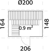 ANITA Thermo S (2x1,6m|0,9m2|42mm) Thermowood Barrel Sauna