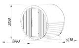 ANITA Thermo S (2x1,6m|0,9m2|42mm) Thermowood Barrel Sauna