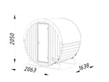 Bundle Deal: Anita S Barrel Sauna + 3.6kW Heater, Stones and Roof Cover Included