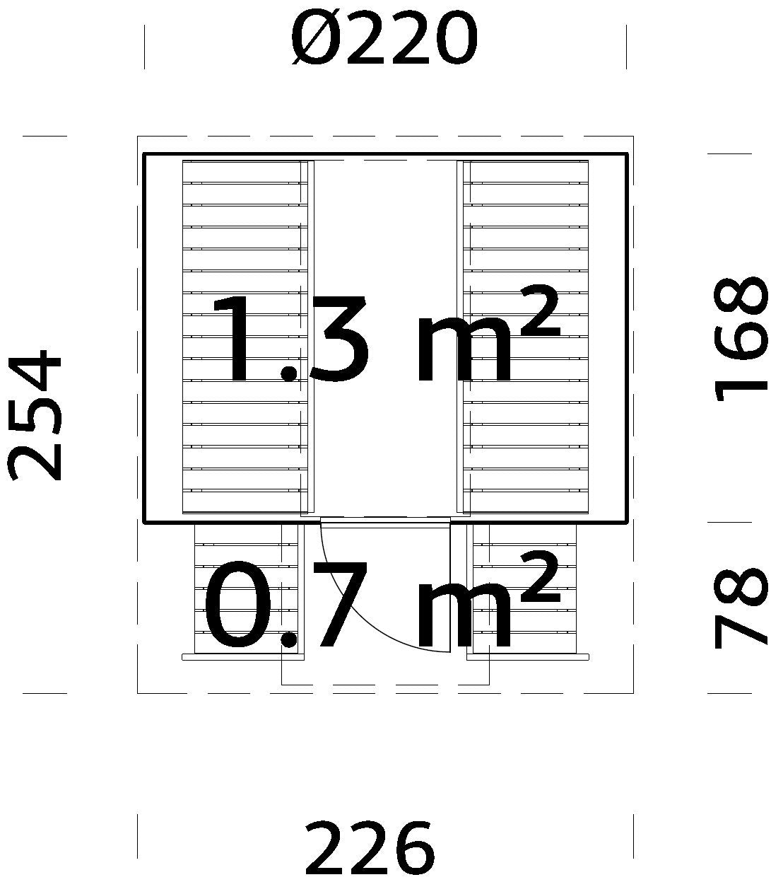 ANITA Thermo M (2,2x2,5m|1,3m2|42mm) Thermowood Barrel Sauna