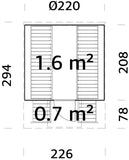 ANITA Thermo L (2,2x2,9m|1,6m2|42mm) Thermowood Barrel Sauna