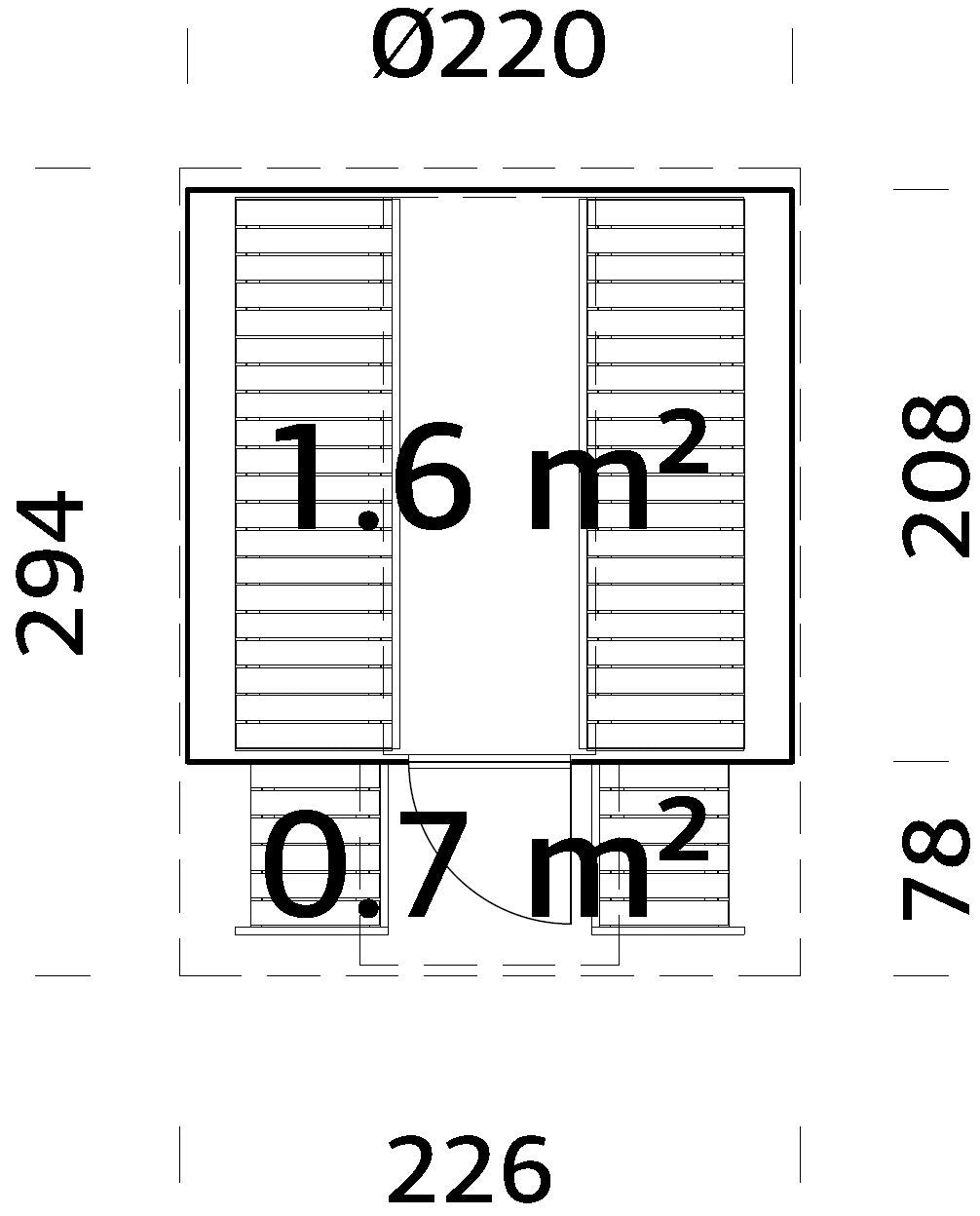 ANITA Thermo L (2,2x2,9m|1,6m2|42mm) Thermowood Barrel Sauna