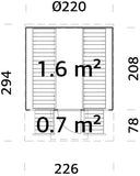 ANITA Thermo L Glass (2,2x2,9m|1,6m2|42mm) Thermowood Barrel Sauna with Glass Wall